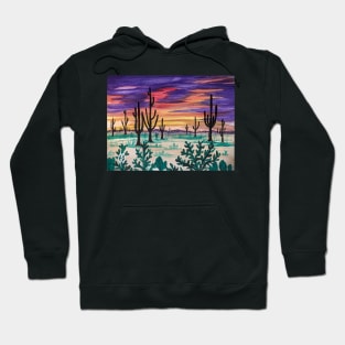 Desert cactus at sunset Hoodie